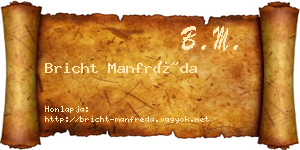 Bricht Manfréda névjegykártya